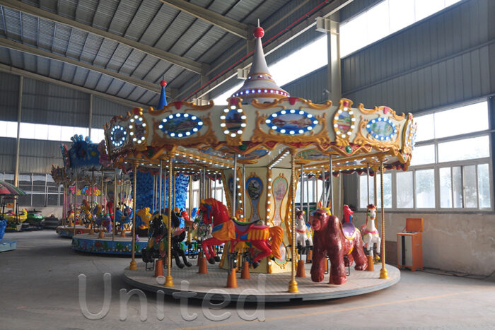 12 Seats Electric Carousel Horse Rides Upper Driven in Stock