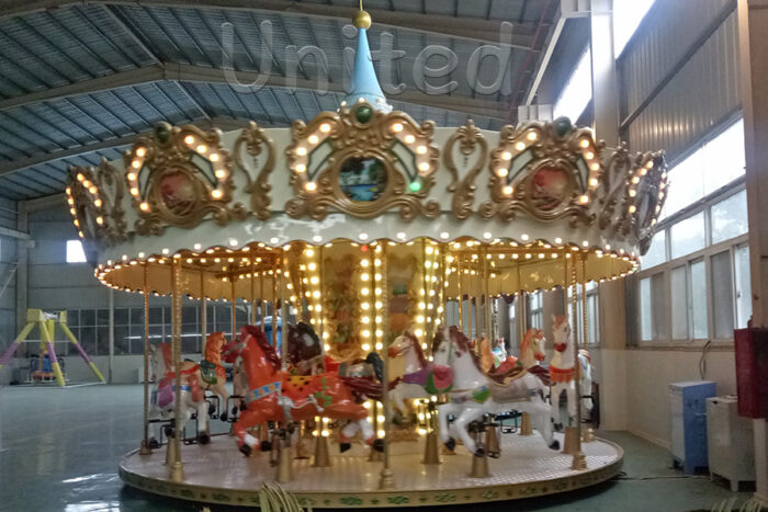 12 Seats Upper Driven Carousel Electric Horse Rides in Store