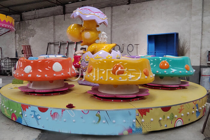 The Back of Dinosaur Cup Rides